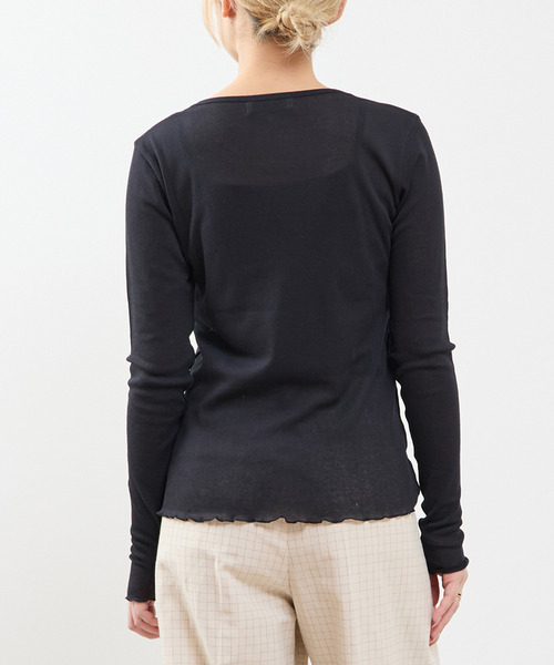 SOFFITTO（ソフィット）の「【A_/エース】シアーリブソフトテレコプルオーバー（Tシャツ/カットソー・レディース・オフホワイト/オレンジ/ネイビー・FREE）」の9枚目の写真