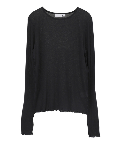 SOFFITTO（ソフィット）の「【A_/エース】シアーリブソフトテレコプルオーバー（Tシャツ/カットソー・レディース・オフホワイト/オレンジ/ネイビー・FREE）」の4枚目の写真