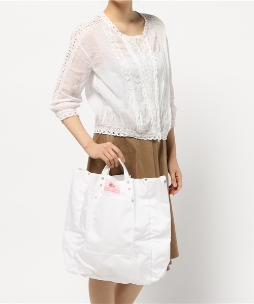 BEAMS BOY（ビームスボーイ）の「BAG’n’NOUN / TOOLBAG NYLON CLASSIC（トートバッグ・レディース・ホワイト/ダークグリーン・ONE SIZE）」の13枚目の写真