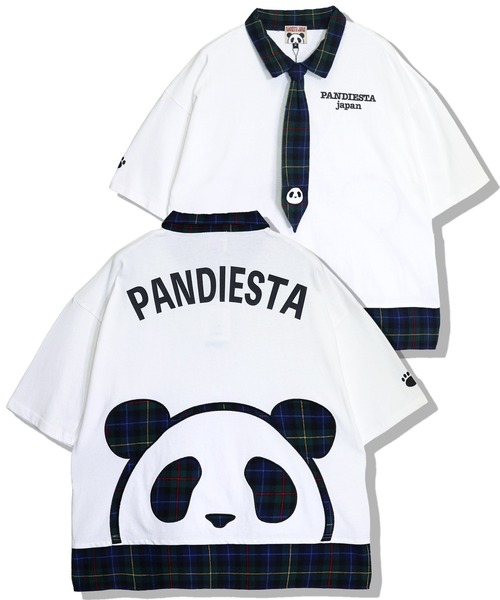 PANDIESTA（パンディエスタ）の「アイコンパンダネクタイ付きTシャツ(M2)（Tシャツ/カットソー・メンズ・ブラック/ホワイト/チャコール・XL/L/M）」の2枚目の写真