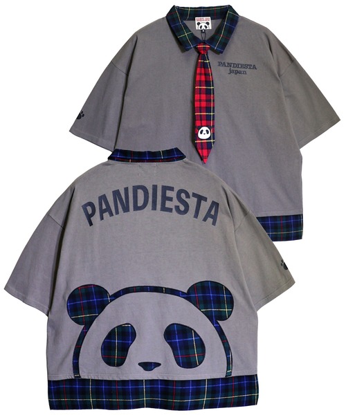 PANDIESTA（パンディエスタ）の「アイコンパンダネクタイ付きTシャツ(M2)（Tシャツ/カットソー・メンズ・ブラック/ホワイト/チャコール・XL/L/M）」の3枚目の写真