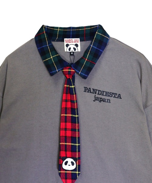 PANDIESTA（パンディエスタ）の「アイコンパンダネクタイ付きTシャツ(M2)（Tシャツ/カットソー・メンズ・ブラック/ホワイト/チャコール・XL/L/M）」の5枚目の写真