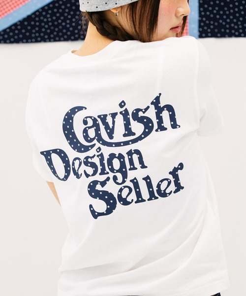 Cavish(カビシ)の「CAVISH/スターロゴTシャツ(Tシャツ/カットソー・レディース・ネイビー/ホワイト/チャコールグレー・FREE)」の2枚目の写真