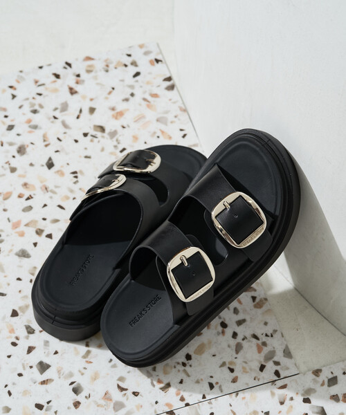FREAK'S STORE（フリークスストア）の「限定展開　厚底 2ベルト バックル サンダル[23.0~24.5cm展開]（サンダル・レディース・ブラック/ベージュ・23.0cm/24.0cm/23.5cm/24.5cm）」の6枚目の写真