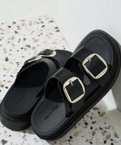FREAK'S STORE（フリークスストア）の「限定展開　厚底 2ベルト バックル サンダル[23.0~24.5cm展開]（サンダル・レディース・ブラック/ベージュ・23.0cm/24.0cm/23.5cm/24.5cm）」の7枚目の写真