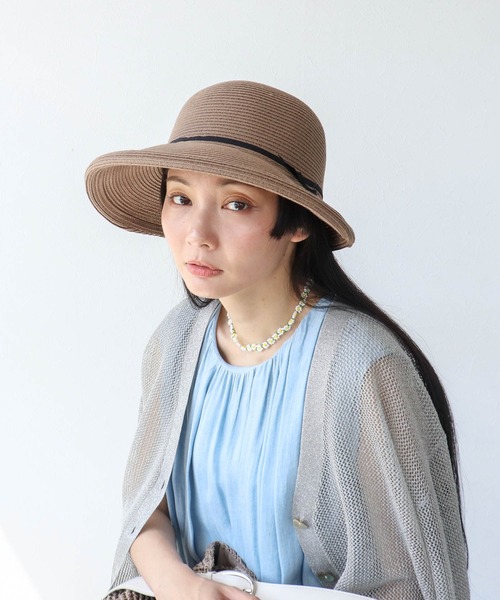 Three Four Time（ｽﾘｰﾌｫｰﾀｲﾑ）の「UVケアアジャスター付きウォッシャブルブリムHAT（ハット・レディース・ブラック/オフホワイト/グレー・FREE）」の3枚目の写真