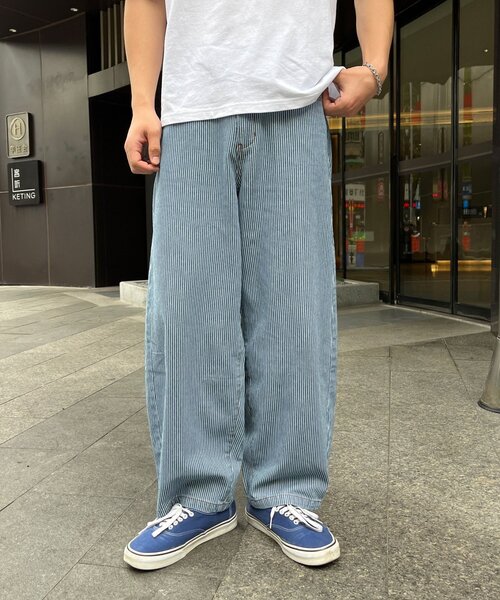 CIAOPANIC(チャオパニック)の「ストライプカーブデニムパンツ(デニムパンツ・メンズ・ブラック/インディゴブルー/ブルー系その他・MEDIUM/LARGE)」の9枚目の写真