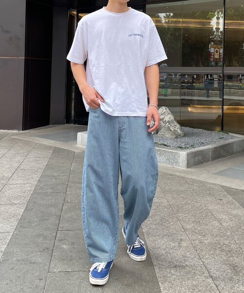 CIAOPANIC(チャオパニック)の「ストライプカーブデニムパンツ(デニムパンツ・メンズ・ブラック/インディゴブルー/ブルー系その他・MEDIUM/LARGE)」の5枚目の写真