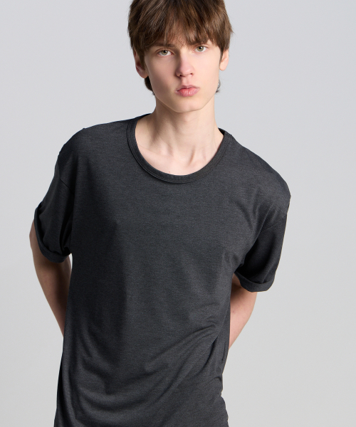 TENER(テネル)の「シルケットラウンド半袖Tシャツチャコール(Tシャツ/カットソー・メンズ・その他・FREE)」の3枚目の写真