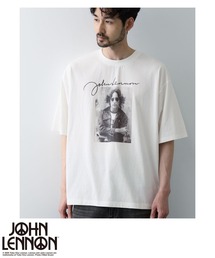 フォトプリント ルーズシルエット クルーネック Tシャツ