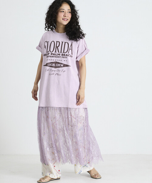 Freada/フリーダ Tシャツ レースドッキング ワンピース（Tシャツ