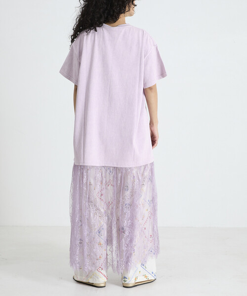 Freada（フリーダ）の「Freada/フリーダ Tシャツ レースドッキング ワンピース（Tシャツ/カットソー・レディース・ホワイト/ラベンダー/ブラック・ONE SIZE）」の10枚目の写真