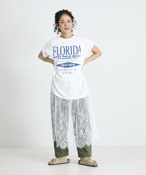 Freada（フリーダ）の「Freada/フリーダ Tシャツ レースドッキング ワンピース（Tシャツ/カットソー・レディース・ホワイト/ラベンダー/ブラック・ONE SIZE）」の20枚目の写真