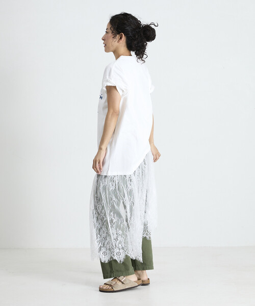 Freada（フリーダ）の「Freada/フリーダ Tシャツ レースドッキング ワンピース（Tシャツ/カットソー・レディース・ホワイト/ラベンダー/ブラック・ONE SIZE）」の21枚目の写真
