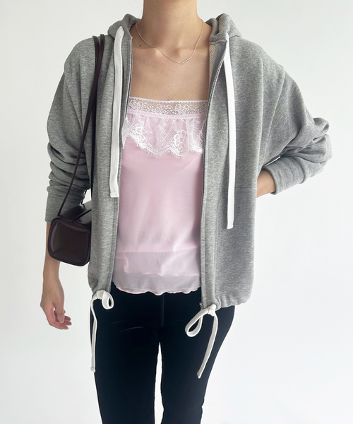 EDIT. FOR LULU(エディットフォールル)の「ムーンダストライトフーディ(Tシャツ/カットソー・レディース・チャコールグレー/ベージュ・FREE)」の13枚目の写真