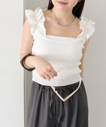 フリルタンクニット