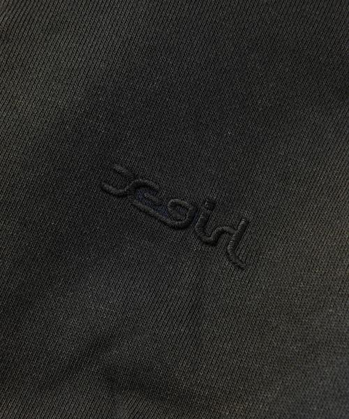 X-girl(エックスガール)の「FADED SWEAT AND RIB ZIP UP COMPACT HOODIE(パーカー・レディース・ブラック/オリーブ・S/M)」の21枚目の写真