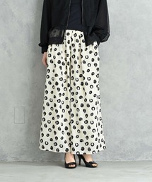 変形ドットプリント2タックワイドパンツ