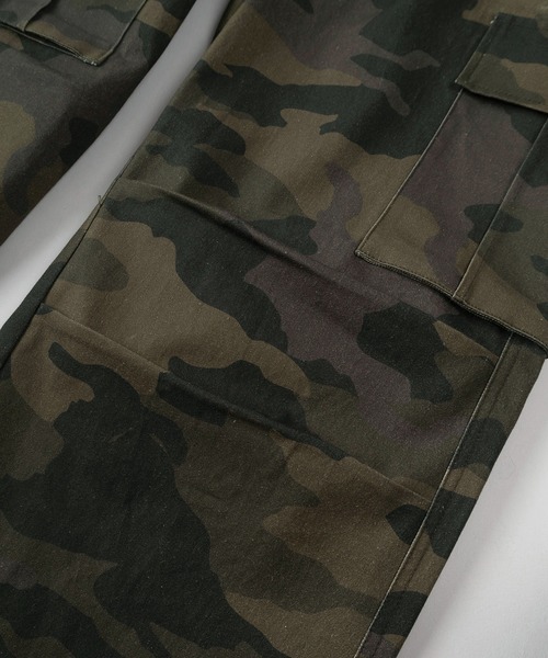 SlashDate（スラッシュデイト）の「【82】ドローコード付 ブラック カモフラ柄 ワイド カーゴパンツ/バックシャーリング（カーゴパンツ・メンズ・ブラウン/グリーン/ブラック/カーキ・M/L/XL）」の14枚目の写真