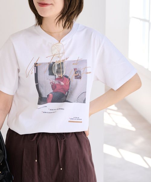 U by SPICK&SPAN（ユーバイスピックアンドスパン）の「TRICOMER/トリコメル UNE FEMME EST FEMME-1 TEE（Tシャツ/カットソー・レディース・ホワイト・FREE）」の3枚目の写真
