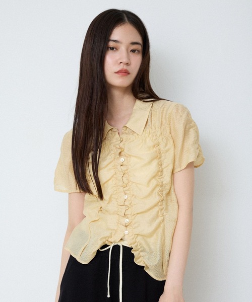 JEANASIS(ジーナシス)の「シアージャガードシャーリングシャツSS/859249(シャツ/ブラウス・レディース・ブルー系その他/ベージュ系その他/ホワイト/ブラック・FREE)」の3枚目の写真
