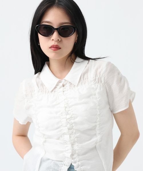 JEANASIS(ジーナシス)の「シアージャガードシャーリングシャツSS/859249(シャツ/ブラウス・レディース・ブルー系その他/ベージュ系その他/ホワイト/ブラック・FREE)」の21枚目の写真