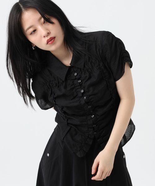 JEANASIS(ジーナシス)の「シアージャガードシャーリングシャツSS/859249(シャツ/ブラウス・レディース・ブルー系その他/ベージュ系その他/ホワイト/ブラック・FREE)」の16枚目の写真