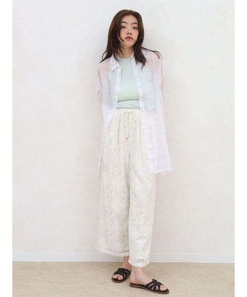 FIKA.(フィーカ)の「Sheer checkered shirt(シャツ/ブラウス・レディース・ブラック/ホワイト・MEDIUM)」の8枚目の写真