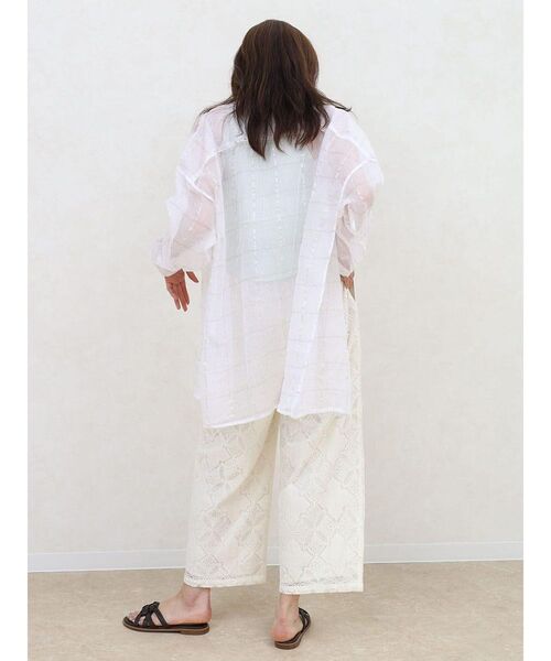 FIKA.(フィーカ)の「Sheer checkered shirt(シャツ/ブラウス・レディース・ブラック/ホワイト・MEDIUM)」の9枚目の写真