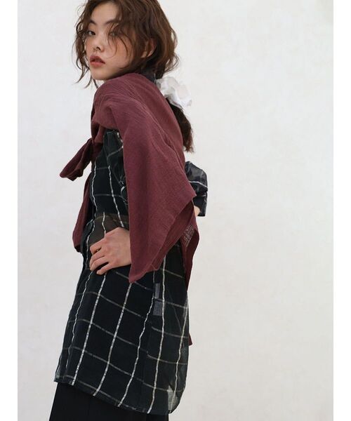 FIKA.(フィーカ)の「Sheer checkered shirt(シャツ/ブラウス・レディース・ブラック/ホワイト・MEDIUM)」の15枚目の写真
