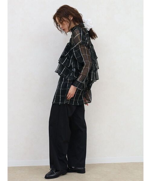 FIKA.(フィーカ)の「Sheer checkered shirt(シャツ/ブラウス・レディース・ブラック/ホワイト・MEDIUM)」の21枚目の写真