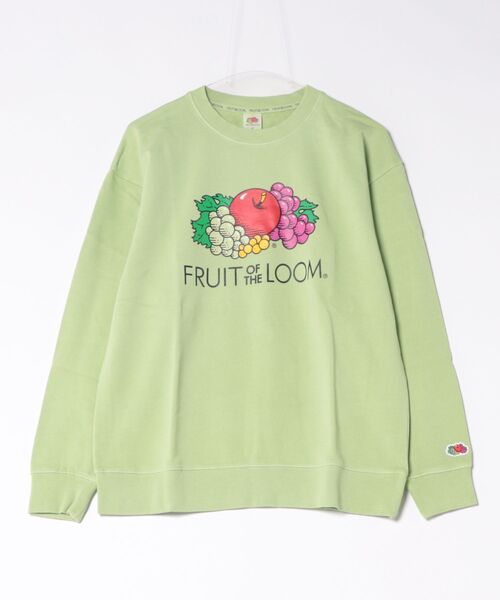 FRUIT OF THE LOOM(フルーツオブザルーム)の「/FRUIT OF THE LOOM/製品染め プリントトレーナー(スウェット・メンズ・パープル/ミント・X-LARGE/MEDIUM)」の1枚目の写真