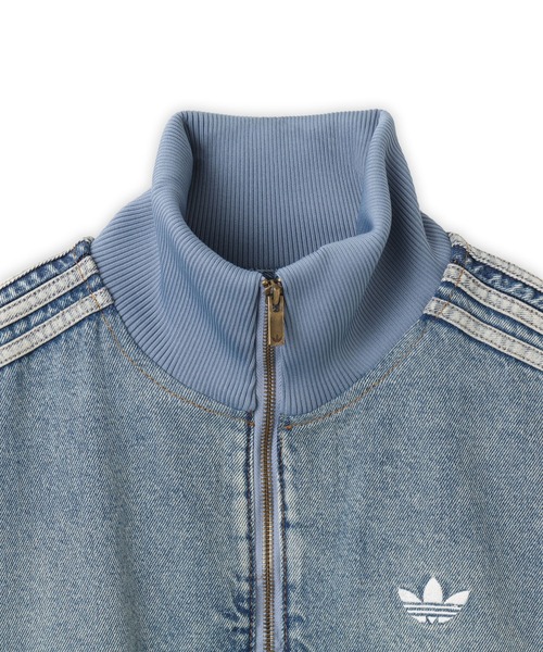 adidas(アディダス)の「adidas FIREBIRD ADICOLOR DENIM TRACK TOP / アディダス ファイヤーバード アディカラー デニム トラックトップ(デニムジャケット・メンズ・ライトインディゴブルー・M/L/XL/XXL/3XL/S)」の4枚目の写真