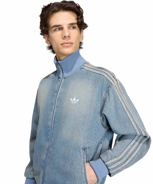 adidas(アディダス)の「adidas FIREBIRD ADICOLOR DENIM TRACK TOP / アディダス ファイヤーバード アディカラー デニム トラックトップ(デニムジャケット・メンズ・ライトインディゴブルー・M/L/XL/XXL/3XL/S)」の3枚目の写真