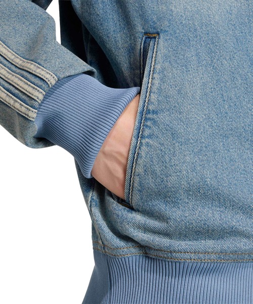 adidas(アディダス)の「adidas FIREBIRD ADICOLOR DENIM TRACK TOP / アディダス ファイヤーバード アディカラー デニム トラックトップ(デニムジャケット・メンズ・ライトインディゴブルー・M/L/XL/XXL/3XL/S)」の8枚目の写真