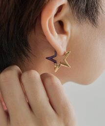 《WEB限定》ハーフカラーピアス(スター&リング)
