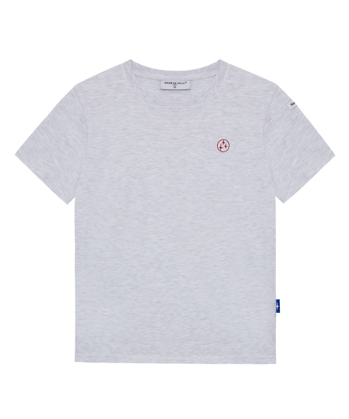 NEUFETBLEU(ヌフエブル)の「NEB round logo half tee (white melange)(Tシャツ/カットソー・レディース・ライトグレー・SMALL/MEDIUM)」の2枚目の写真