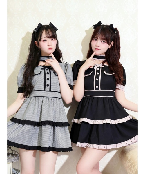 NOEMIE（ノエミー）の「チョーカーパイピングティアードワンピース（ワンピース・レディース・B/ブラック/A・M）」の4枚目の写真