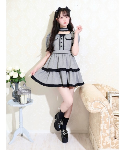 NOEMIE（ノエミー）の「チョーカーパイピングティアードワンピース（ワンピース・レディース・B/ブラック/A・M）」の7枚目の写真