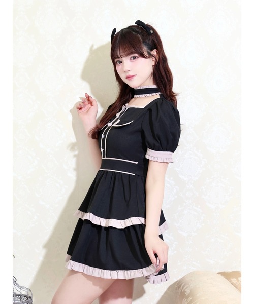 NOEMIE（ノエミー）の「チョーカーパイピングティアードワンピース（ワンピース・レディース・B/ブラック/A・M）」の8枚目の写真