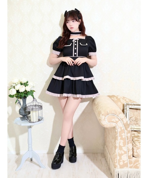 NOEMIE（ノエミー）の「チョーカーパイピングティアードワンピース（ワンピース・レディース・B/ブラック/A・M）」の10枚目の写真
