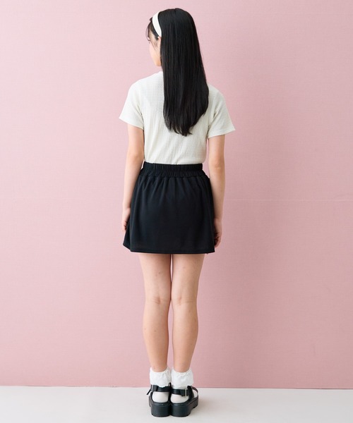 Amourire girl(アムリールガール)の「サイドリボン プリーツスカート インナーパンツ付き 裏地有(スカート・キッズ・ブラック/ピンク・130cm/140cm/150cm/160cm)」の18枚目の写真