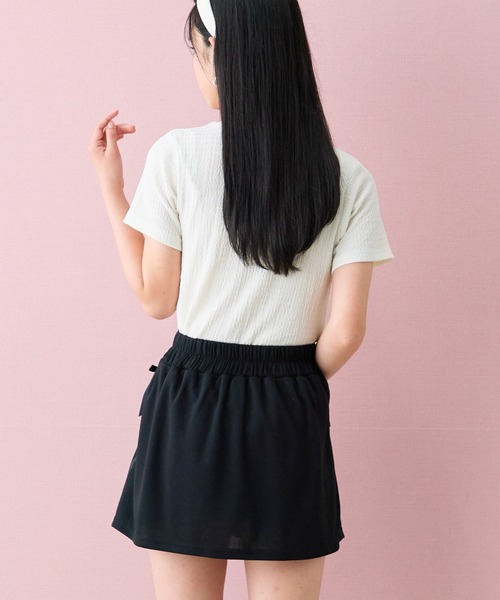 Amourire girl(アムリールガール)の「サイドリボン プリーツスカート インナーパンツ付き 裏地有(スカート・キッズ・ブラック/ピンク・130cm/140cm/150cm/160cm)」の20枚目の写真