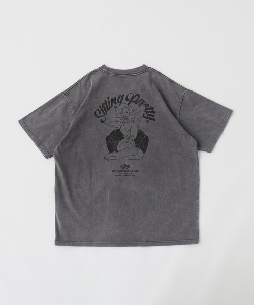 Alpha Industries（アルファインダストリーズ）の「ALPHA INDUSTRIES / アルファ インダストリーズ SITTING PRETTY T-SHIRT（Tシャツ/カットソー・メンズ・チャコールグレー/ホワイト/ブラック・LARGE/X-LARGE/MEDIUM）」の4枚目の写真