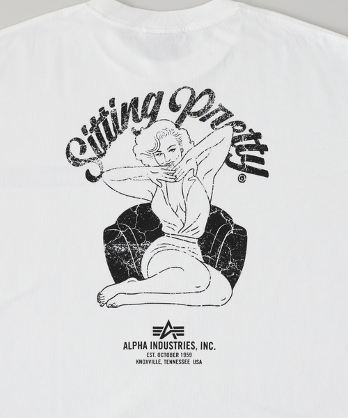 Alpha Industries（アルファインダストリーズ）の「ALPHA INDUSTRIES / アルファ インダストリーズ SITTING PRETTY T-SHIRT（Tシャツ/カットソー・メンズ・チャコールグレー/ホワイト/ブラック・LARGE/X-LARGE/MEDIUM）」の6枚目の写真