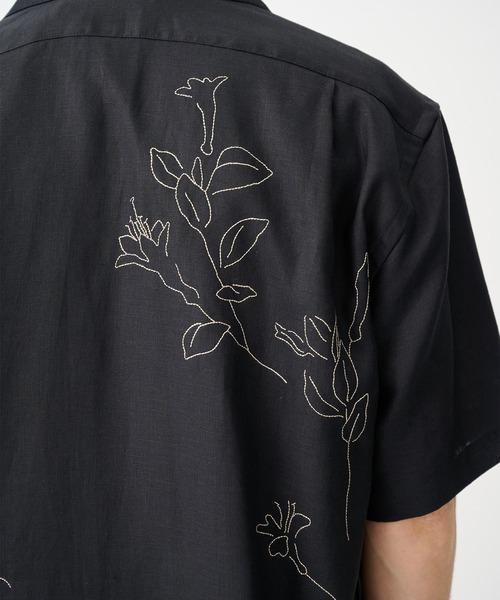 TANAKA（タナカ）の「【TANAKA/タナカ】別注THE SS SHIRT BLACK LINEN EMBROIDERY（シャツ/ブラウス・メンズ・ブラック・M/L）」の5枚目の写真