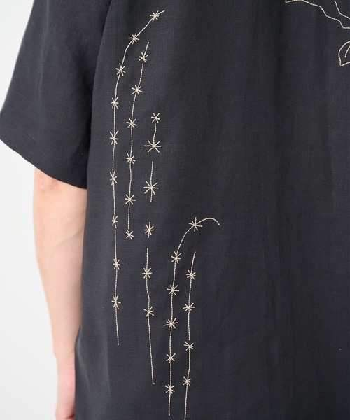 TANAKA（タナカ）の「【TANAKA/タナカ】別注THE SS SHIRT BLACK LINEN EMBROIDERY（シャツ/ブラウス・メンズ・ブラック・M/L）」の4枚目の写真