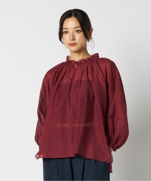 HELIOPOLE(エリオポール)の「SHEER BLOUSE / シアーブラウス(シャツ/ブラウス・レディース・ワイン/ブラック・38)」の15枚目の写真