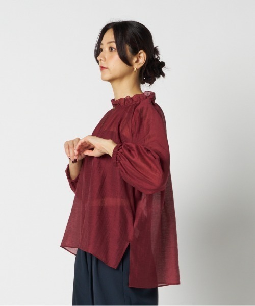 HELIOPOLE(エリオポール)の「SHEER BLOUSE / シアーブラウス(シャツ/ブラウス・レディース・ワイン/ブラック・38)」の16枚目の写真