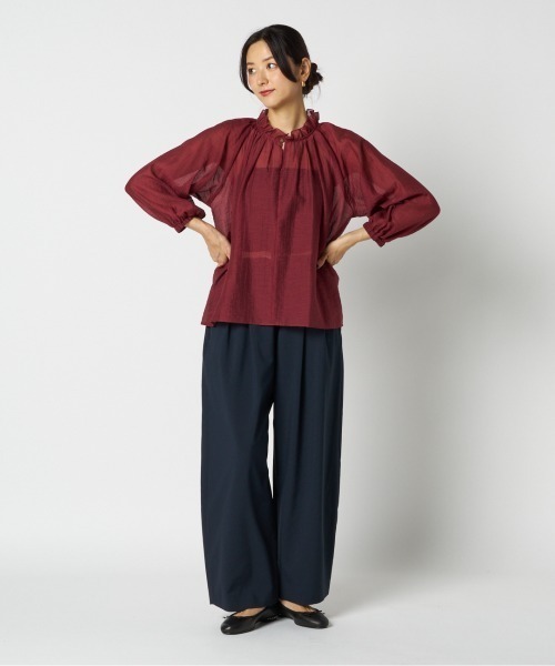 HELIOPOLE(エリオポール)の「SHEER BLOUSE / シアーブラウス(シャツ/ブラウス・レディース・ワイン/ブラック・38)」の17枚目の写真